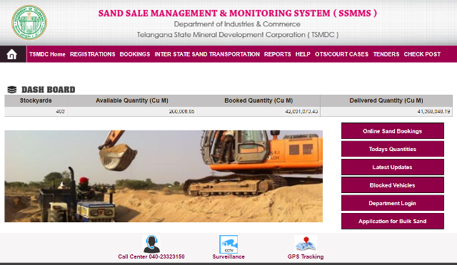 SSMMS Telangana Sand Booking